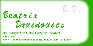 beatrix davidovics business card